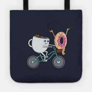 Coffee donut and bike Tote