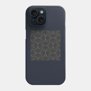 Art Deco luxury arches pattern in navy and gold Phone Case