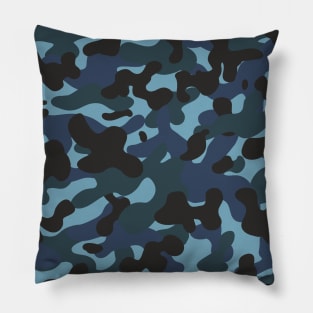 Blue Camouflage Pattern Pillow