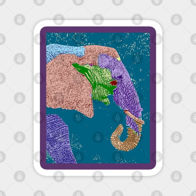 Abstract Elephant Magnet by ninasilver