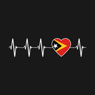 East Timorese Heartbeat I Love East Timor Flag T-Shirt