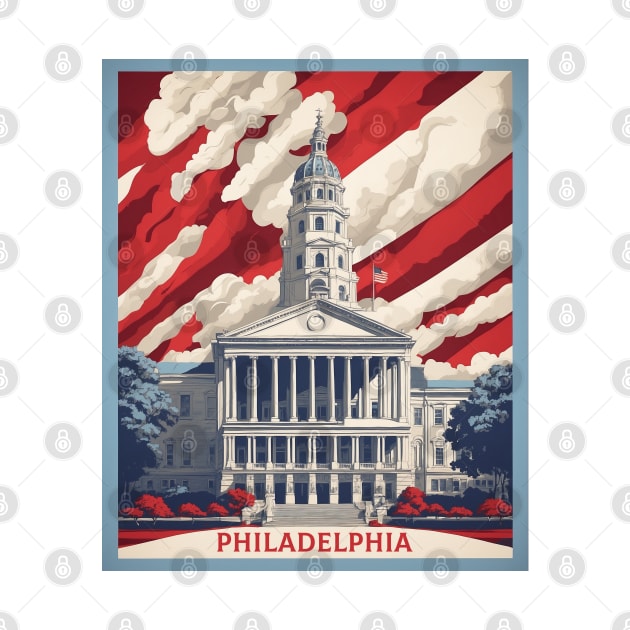 Philadelphia United States of America Tourism Vintage Poster by TravelersGems