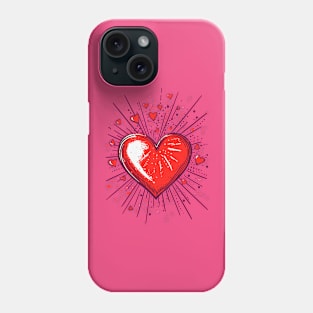 Valentines Day Exploding Red Heart Happy Valentines Day Phone Case