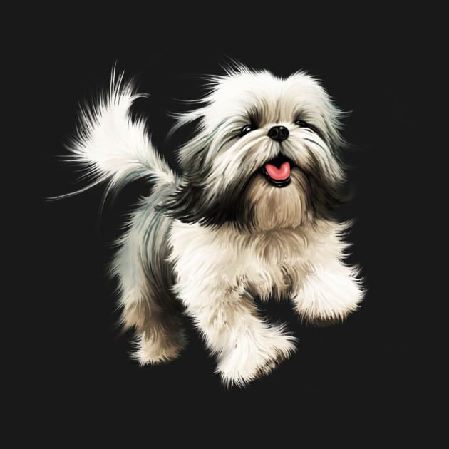 Happy Shih Tzu Dog by dukito