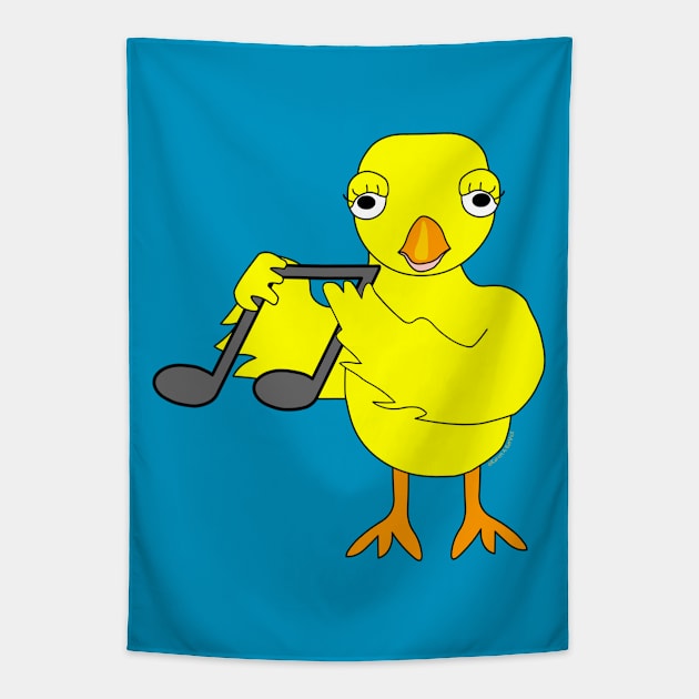 Music Note Chick Tapestry by Barthol Graphics