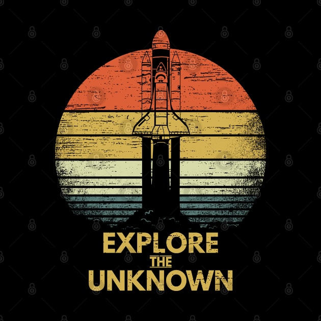 Explore The Unknown Rocket Space Science Curiosity Gift by RK Design