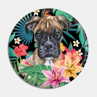 Tropical Brindle Boxer Dog 2 Pin