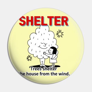 shelter ,Trees shelter  the house from the wind. Pin