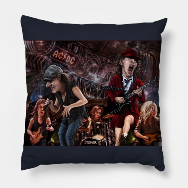 Rock 'n Roll Train Pillow by AndreKoeks