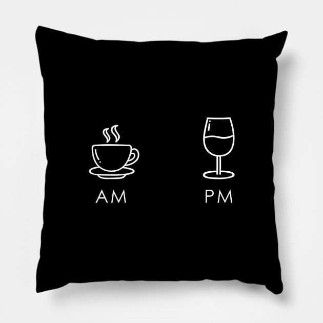 AM PM Wine Pillow by Printadorable
