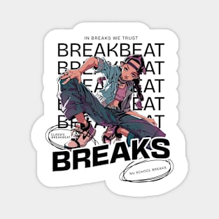 BREAKBEAT  - Breaks Girl (Black) Magnet