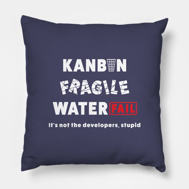 Kanban Agile Waterfall White Pillow by Incognito Design