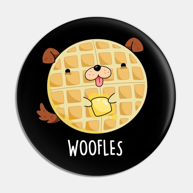 Woofle Cute Doggy Waffle Pun Pin by punnybone