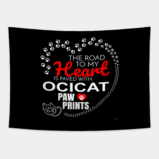 My Ocicat Paw Prints - Gift For Ocicat Parent Tapestry by HarrietsDogGifts