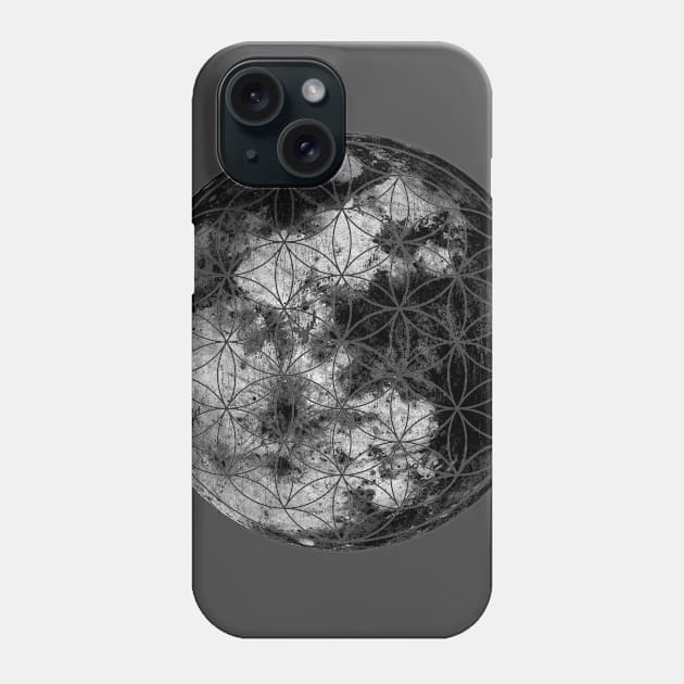 Dark Moon Flower of Life Phone Case by neonmoonbeam