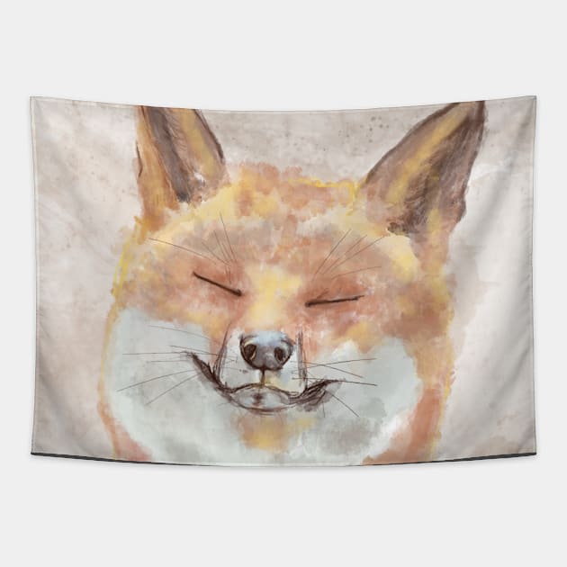 fox cute Tapestry by anghewolf