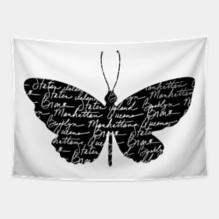 Text and Butterfly graphic Tapestry