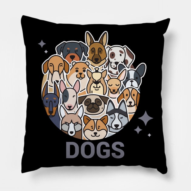 Dogs Pillow by DogsandCats