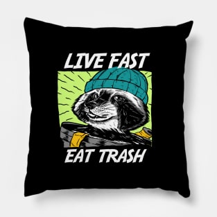 Live Fast Eat Trash Pillow