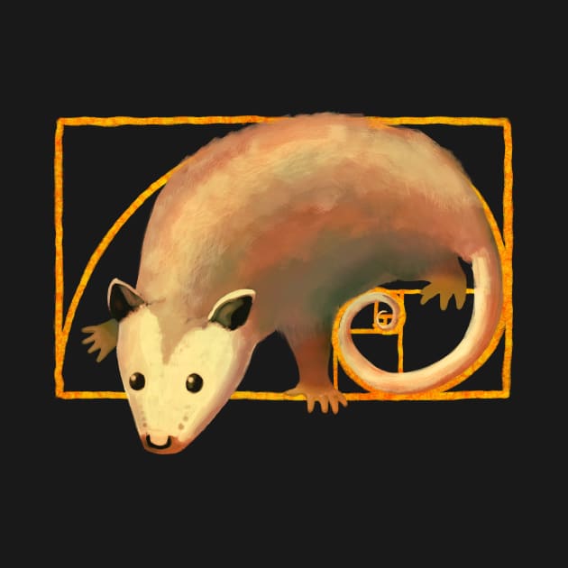 Fibonacci Spiral Opossum | Possum in Golden Ratio Spiral by ELMayer