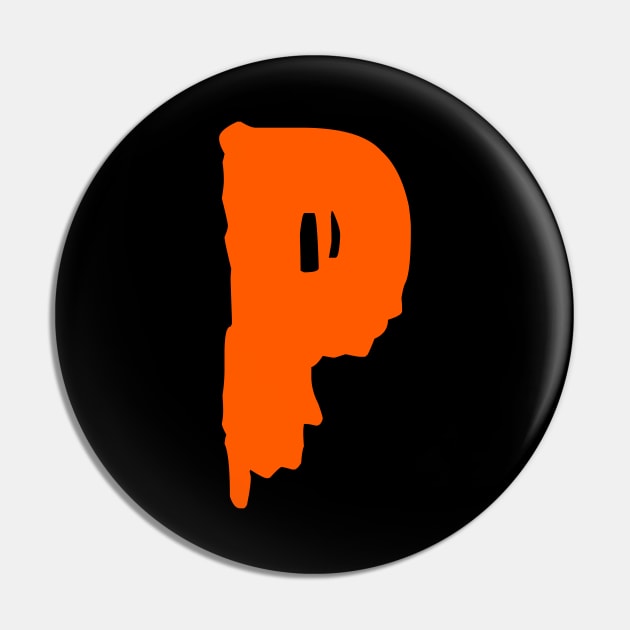 Letter P (orange) Pin by CateBee8