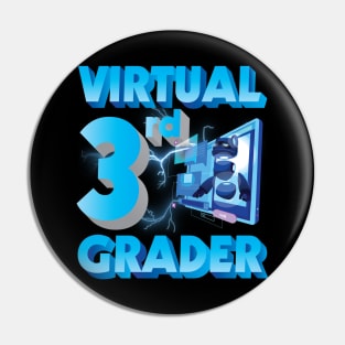 Virtual 3rd Grader Student Teacher Happy Back To School Day Pin