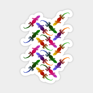 Colorful Seamless Gecko Pattern Magnet