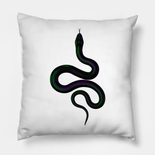 Rainbow Real Snake purple and green Pillow