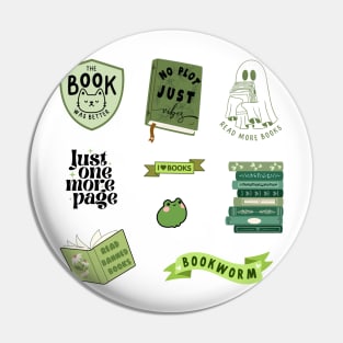 Green Bookish Pack Pin