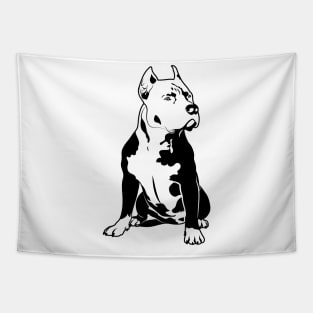 Black Pitbull Design Tapestry