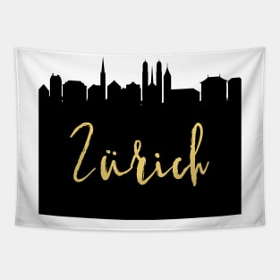 ZURICH SWITZERLAND DESIGNER SILHOUETTE SKYLINE ART Tapestry