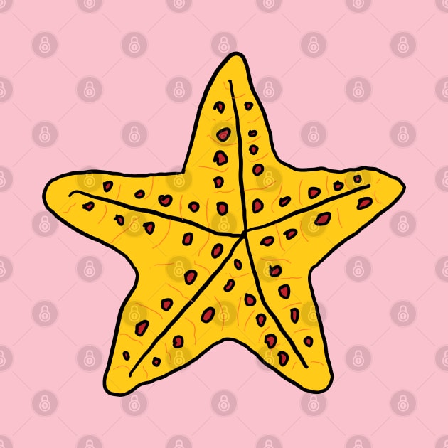 Starfish, Sea star. A cute, pretty sea star drawing. by Blue Heart Design