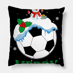 Merry Christmas Soccer Xmas Gift Pillow
