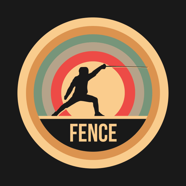 Retro Vintage Fencing Gift For Fencers by OceanRadar