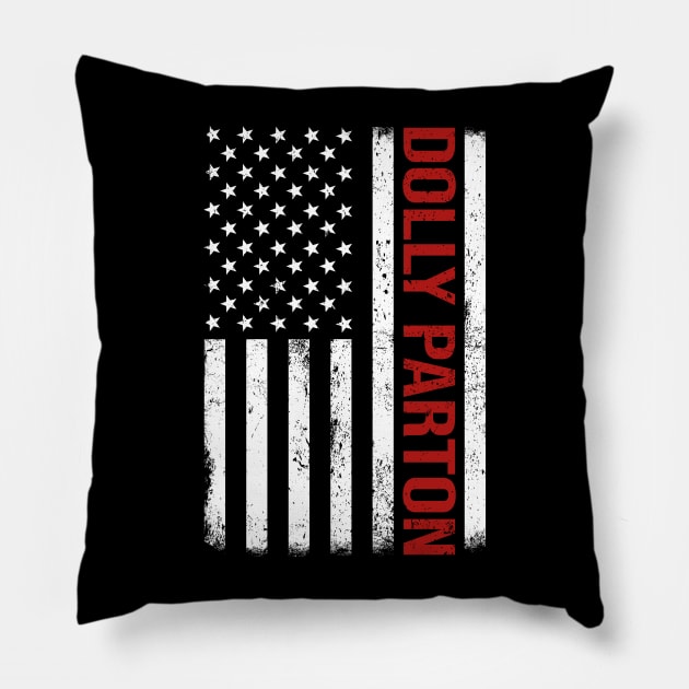 Graphic Dolly Proud Name US American Flag Birthday Gift Pillow by Intercrossed Animal 