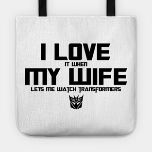 I Love my wife & Transformers Gen 1 - Decepticons Tote