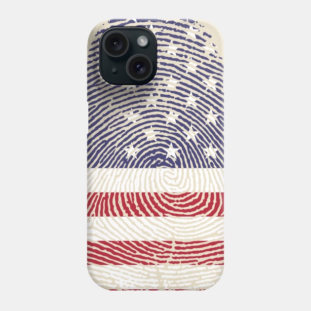 American Independence Day Flag Fingerprint Freedom Phone Case by GupShup