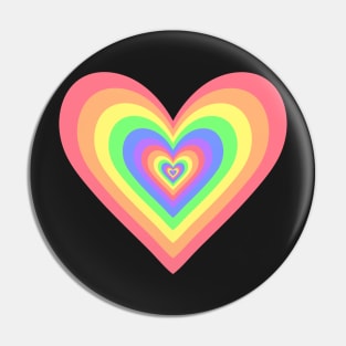 Pastel Rainbow Expanding Hearts Pin