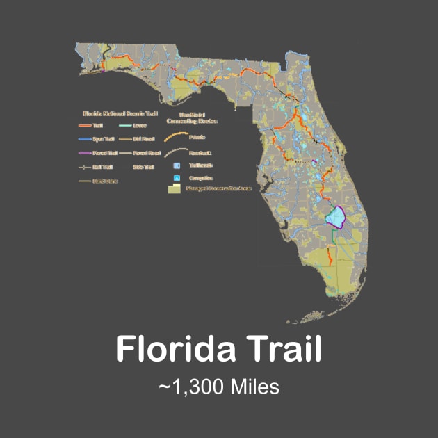 Florida Trail, National Scenic Trail Route Map by numpdog