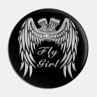 Fly Girl Twin Valves Pin