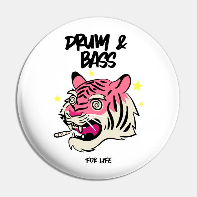 DRUM & BASS  - For Life (black) Pin by DISCOTHREADZ 