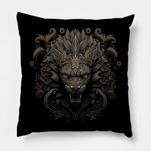 Lion decorated with Javanese ornaments Pillow