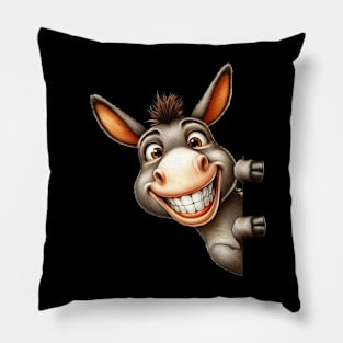 Cute Donkey Playing Peek a Boo Pillow