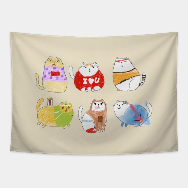 Pack 6 cutes Tapestry by notyetfamous