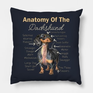 Dachshund Funny Anatomy Doxie Lover Pillow