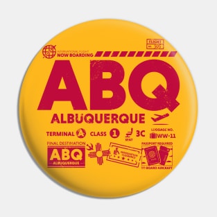 Vintage Albuquerque ABQ Airport Code Travel Day Retro Travel Tag New Mexico Pin