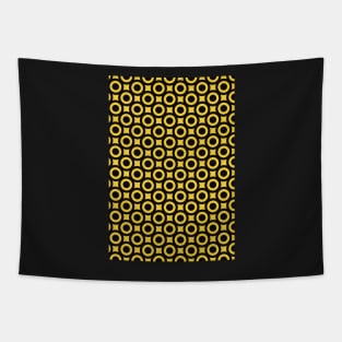 Seamless pattern in yellow and black with circles and dots Tapestry