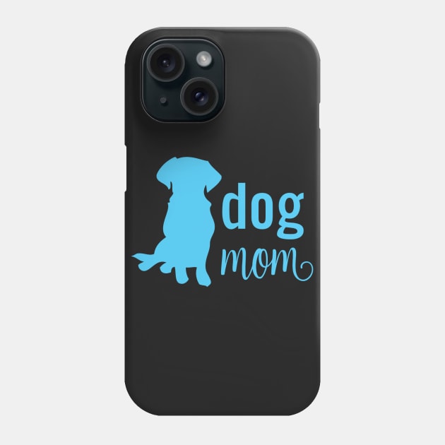 Dog Mom Silhouette Blue Phone Case by erinmizedesigns