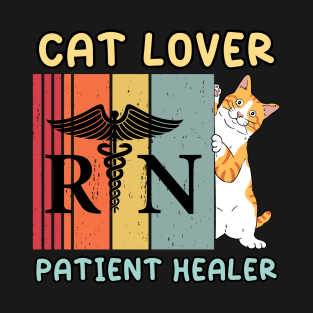 Cat Lover, Patient Healer. Cat Nurse Merch Design T-Shirt