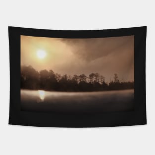 Foggy Morning Sunrise Severn River Virginia Tapestry